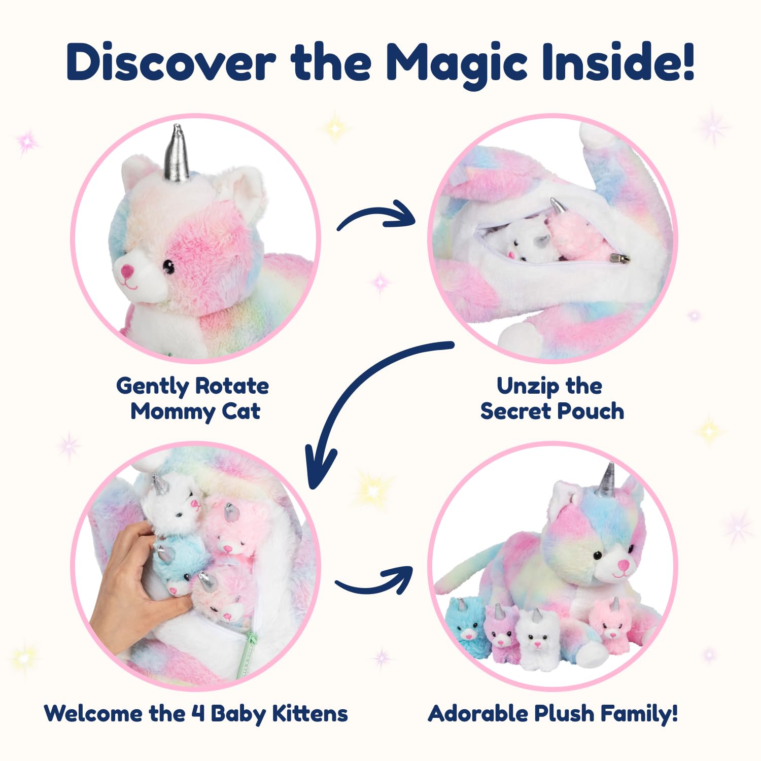 PixieCrush Unicorn Cat Plushie adds whimsy to room decor and cuddle moments