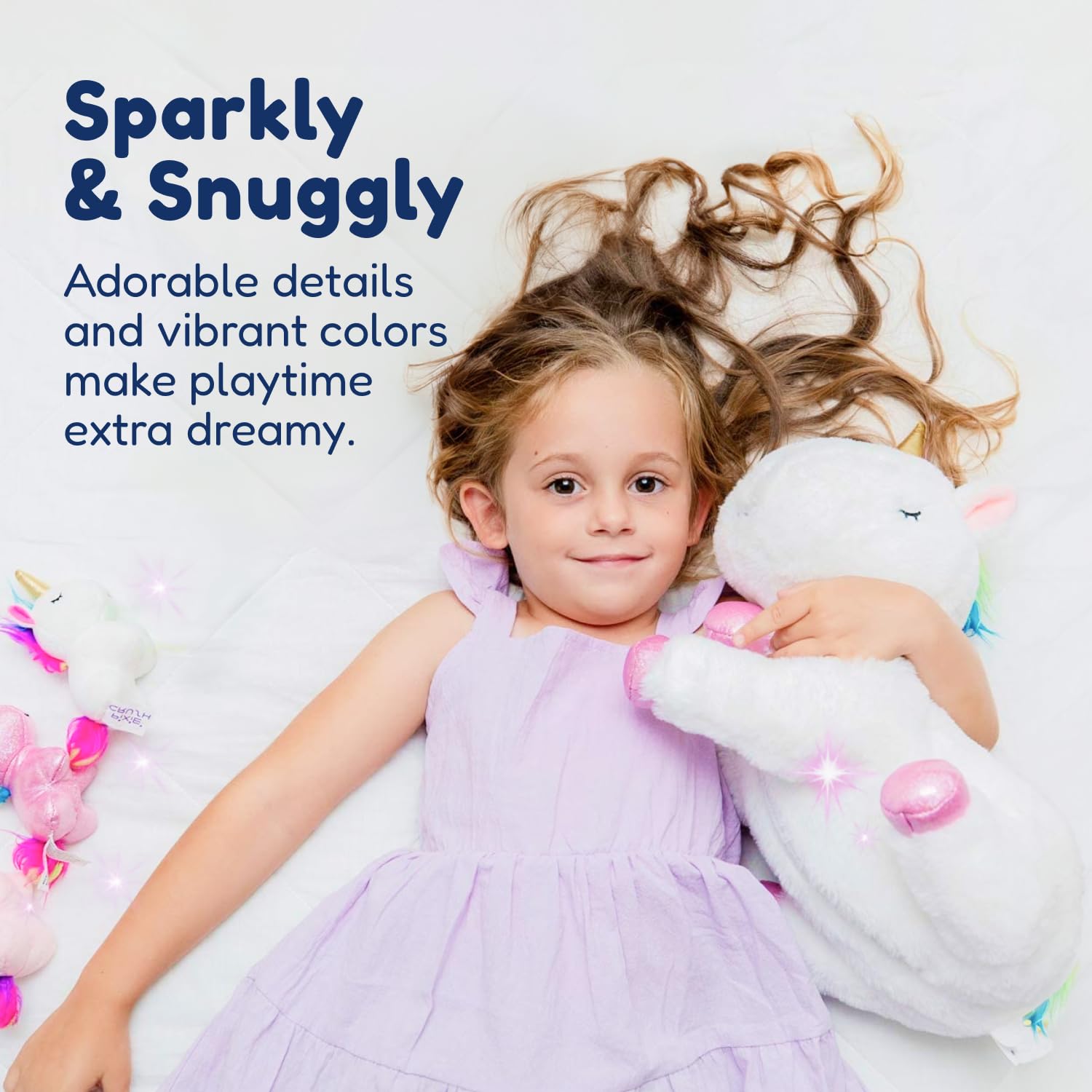 PixieCrush unicorn plush set adds magical decor and playtime to a child’s space.