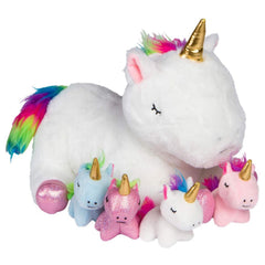 PixieCrush unicorn mommy with babies inside, plush and huggable for imaginative play.