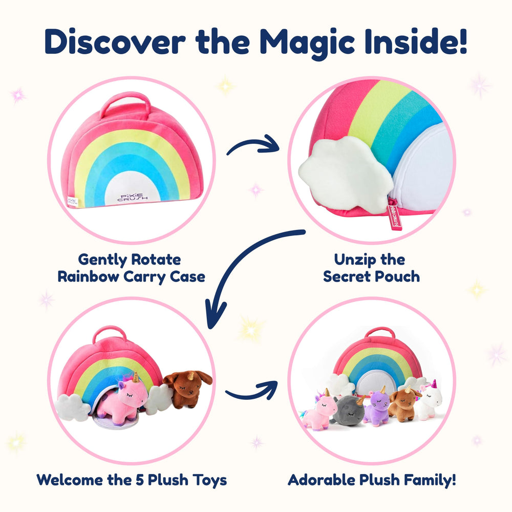 PixieCrush pink bunny plush, bright character for playtime and sharing.