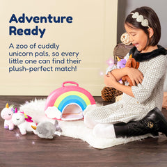 PixieCrush rainbow unicorn plush, vibrant design sparks imaginative adventures.