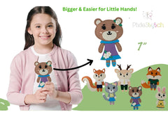 Pixiestytch beginner sewing kit with pre-punched holes supports confident kids