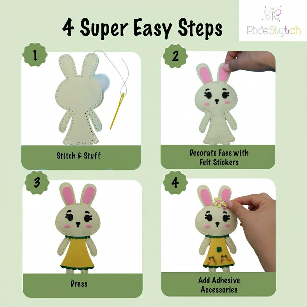 Pixiestytch complete set includes everything to craft six plush toys