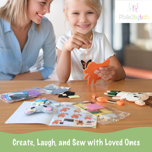Pixiestytch six stuffed animal projects pack ready for imaginative sewing adventures