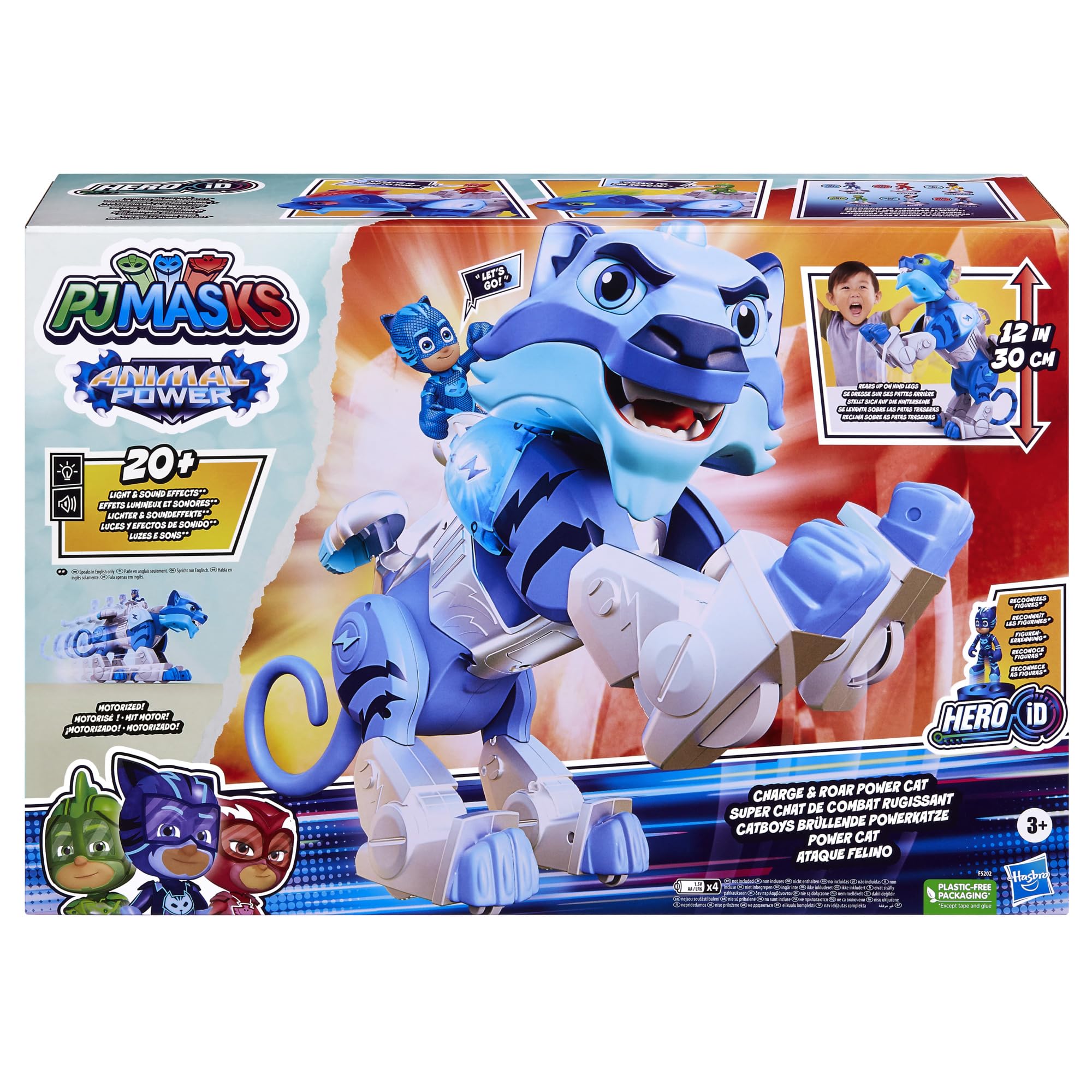 Catboy figure riding the Cat Stripe King in saddle for rescue play
