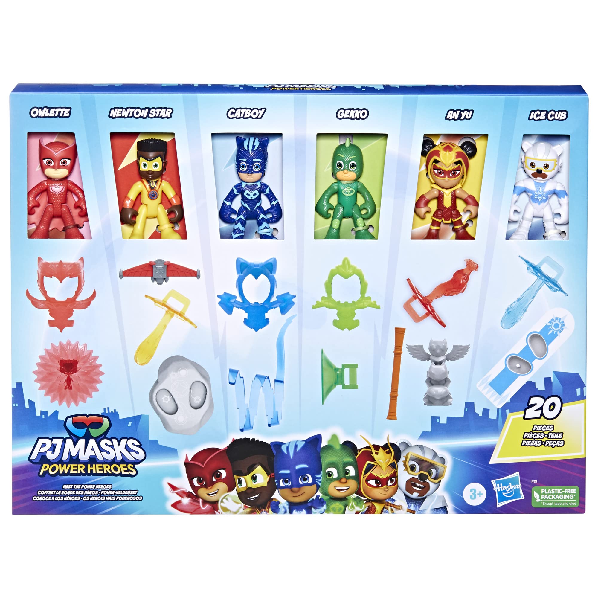 PJ Masks Power Heroes Gecko figure with flexible joints for action-packed scenes.