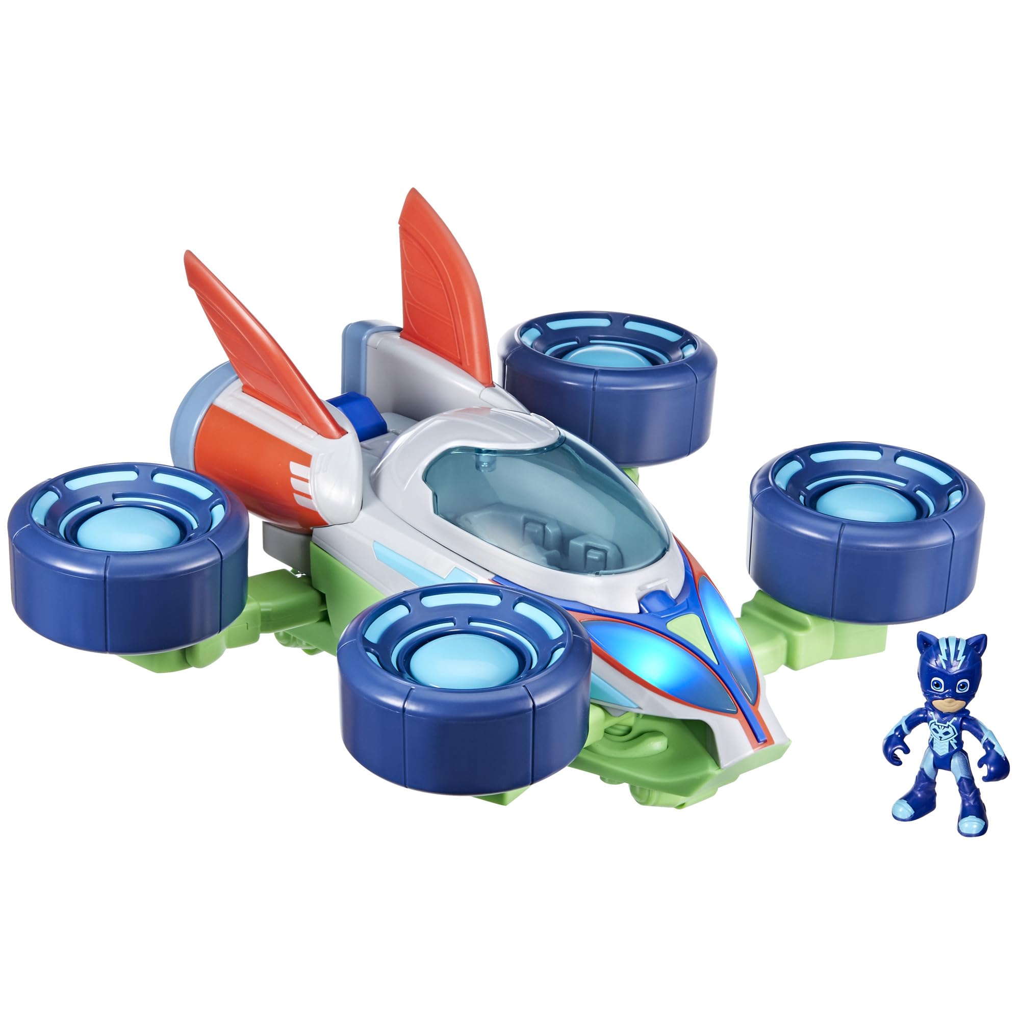 PJ Masks Power Heroes PJ Explorider in land mode with action-ready wheels
