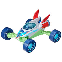 Red lights highlight Owlette in air mode on the Explorider