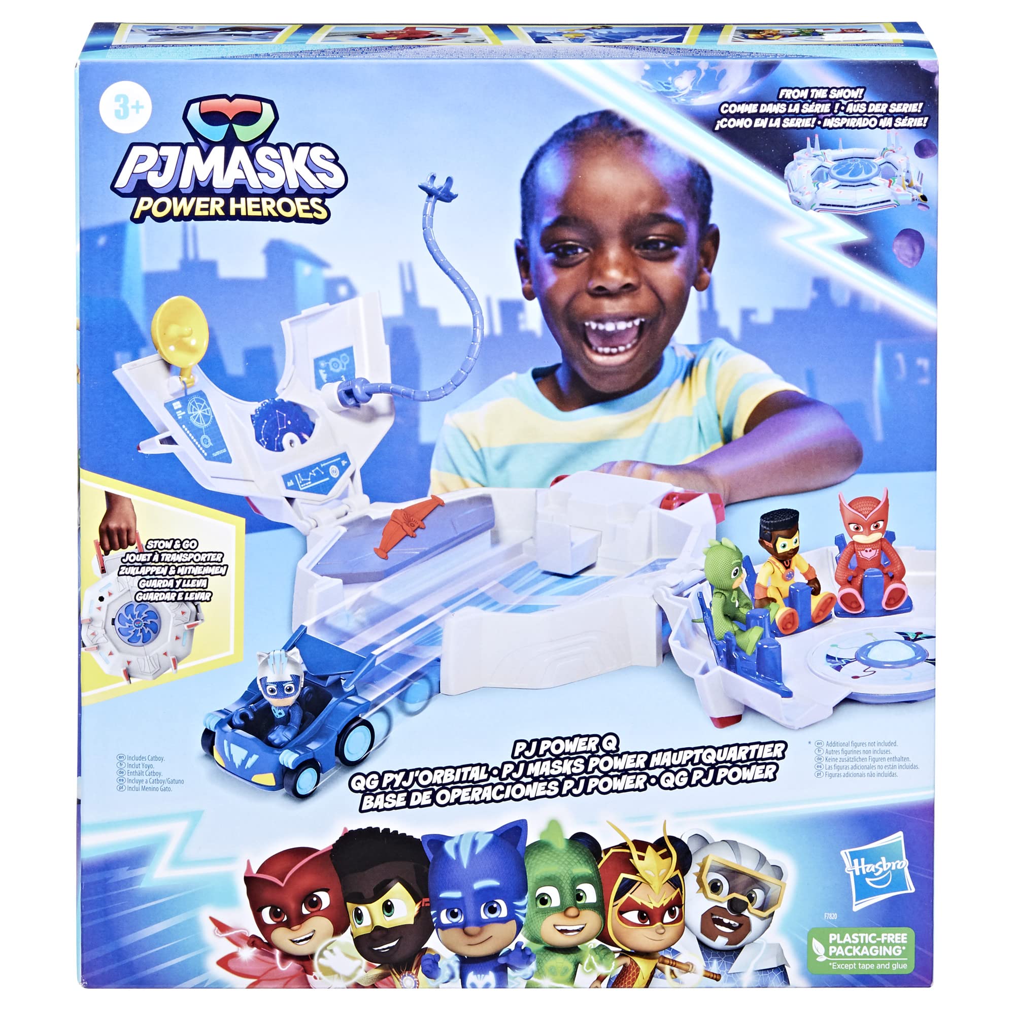 Cat launcher action at PJ Masks Power Q playset headquarter