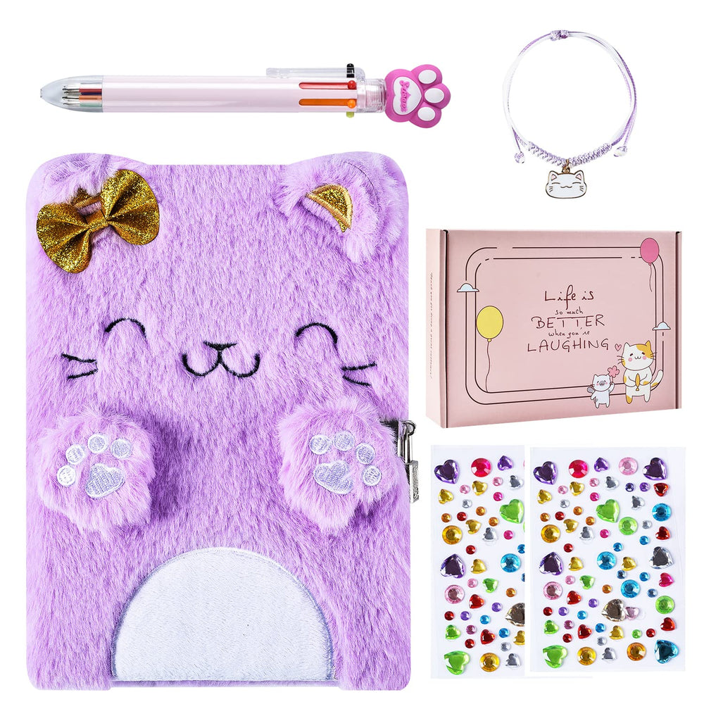 PJDRLLC cat diary cover with lock for private journaling on the go.