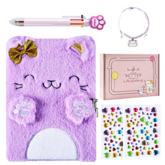 PJDRLLC cat diary cover with lock for private journaling on the go.