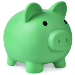 PJDRLLC large green piggy bank in unbreakable plastic for durable kid savings