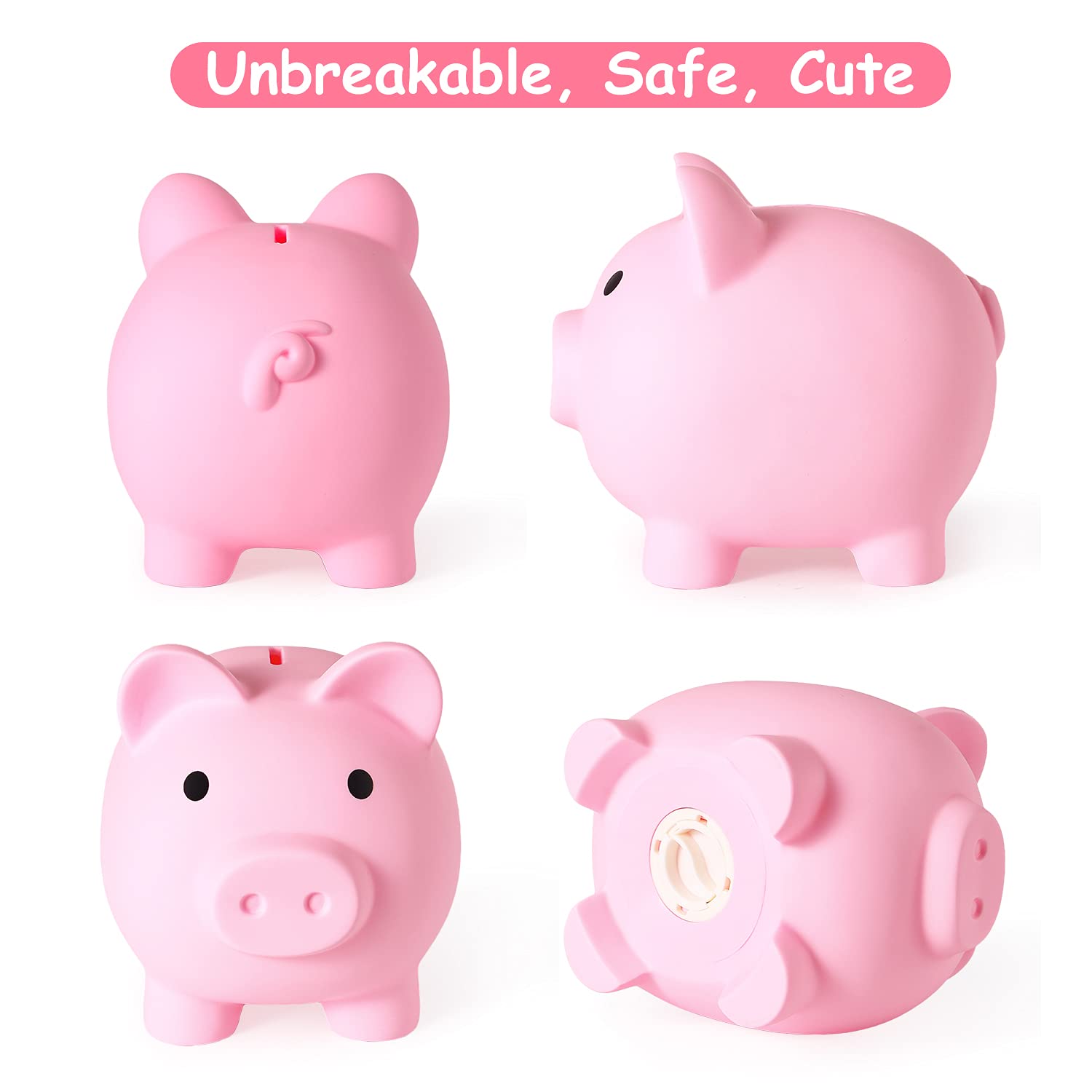 PJDRLLC pink piggy bank ideal gift for birthdays, holidays, and room decor.