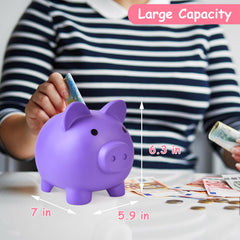 PJDRLLC piggy bank purple decor in kid's room, practical gift idea