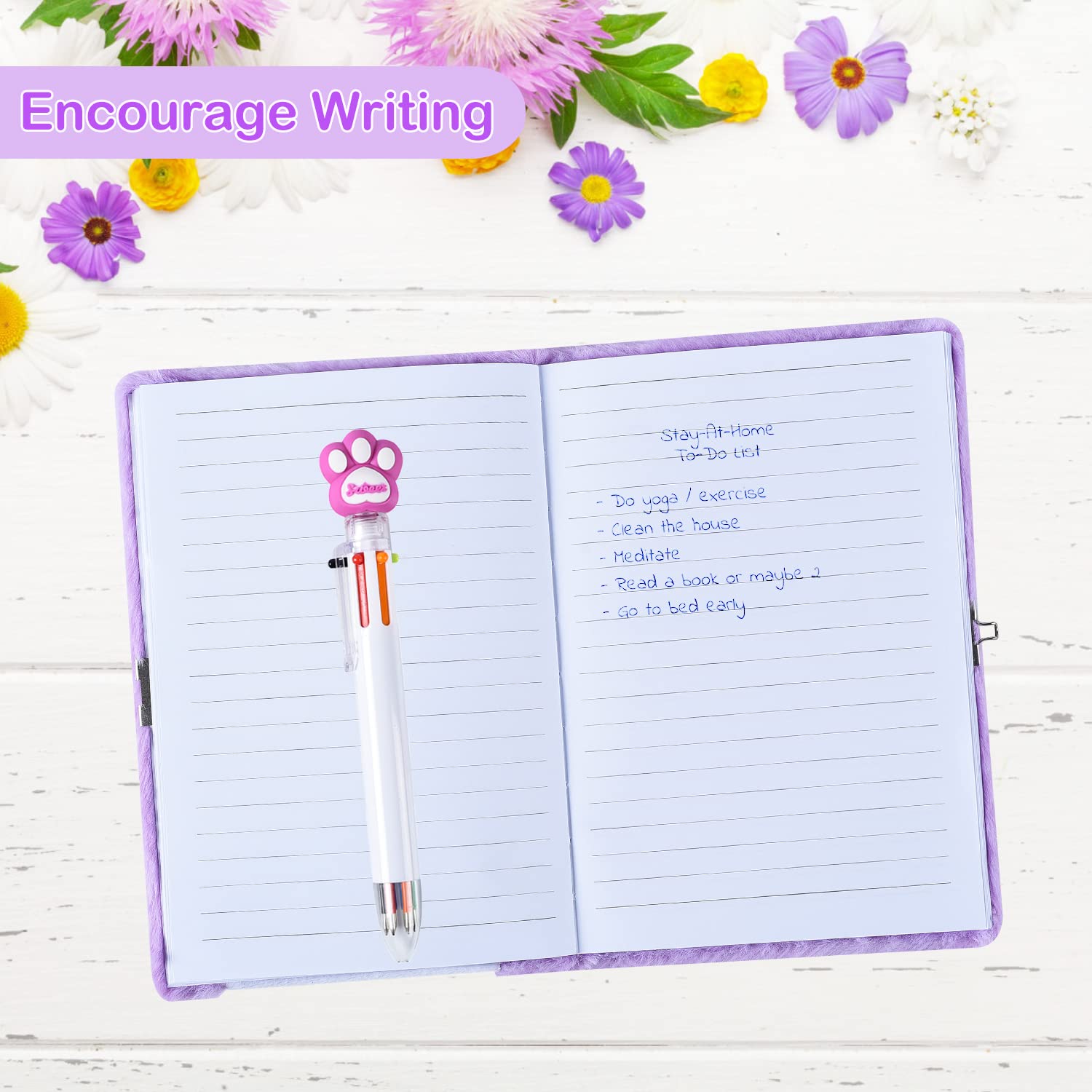 PJDRLLC sticker sheets included to decorate and personalize notes.