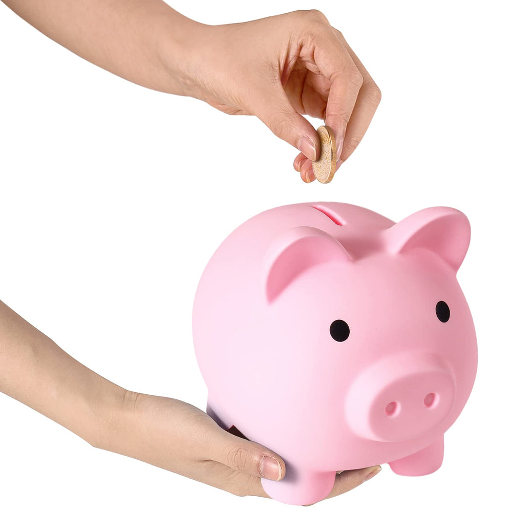 PJDRLLC unbreakable money bank close-up emphasizes durable plastic and safety for kids.