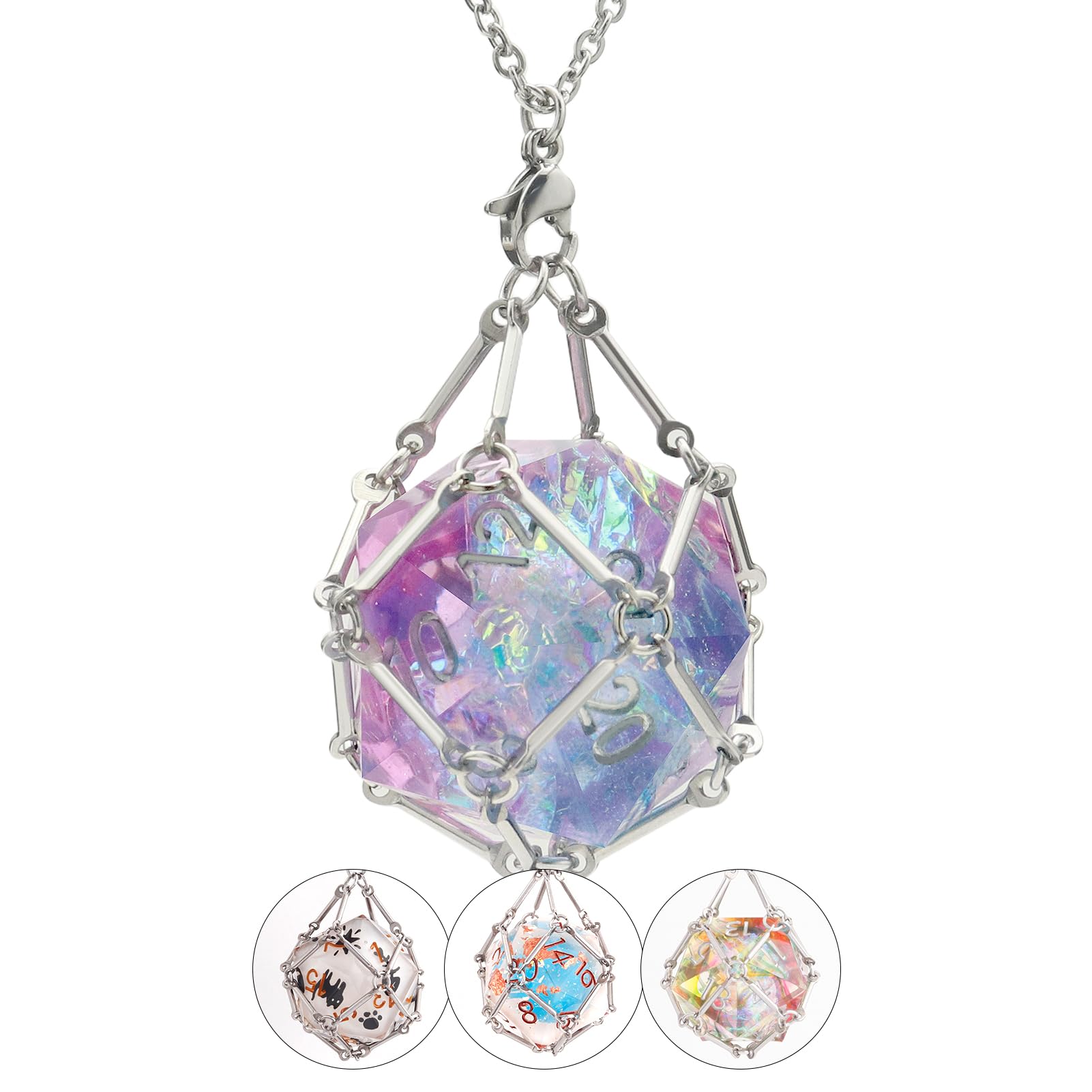 PJOY DND D20 necklace with sharp edge pendant for durable gaming wear