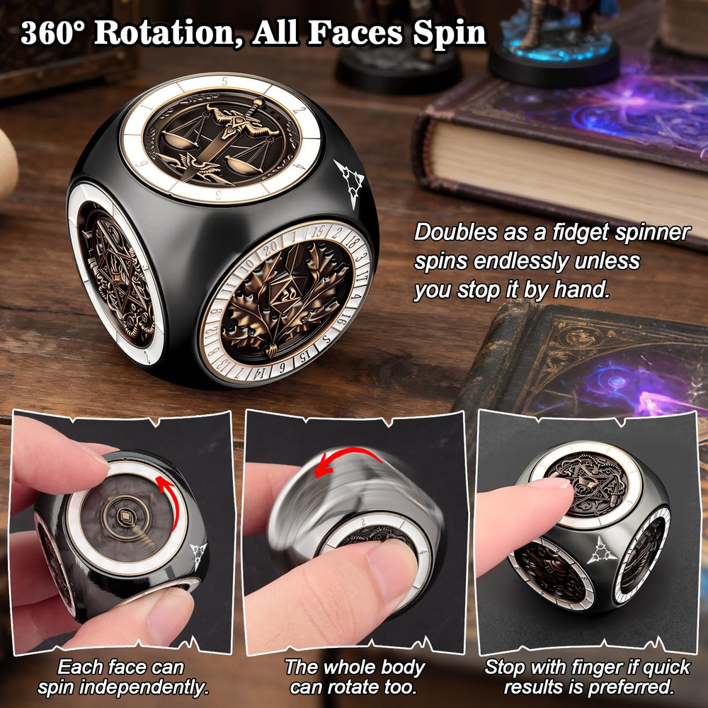 PJOY spinner-dice design enables quick results during gameplay.