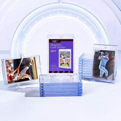 PJU magnetic card holder closure closeup highlighting the gold magnet secure latch.