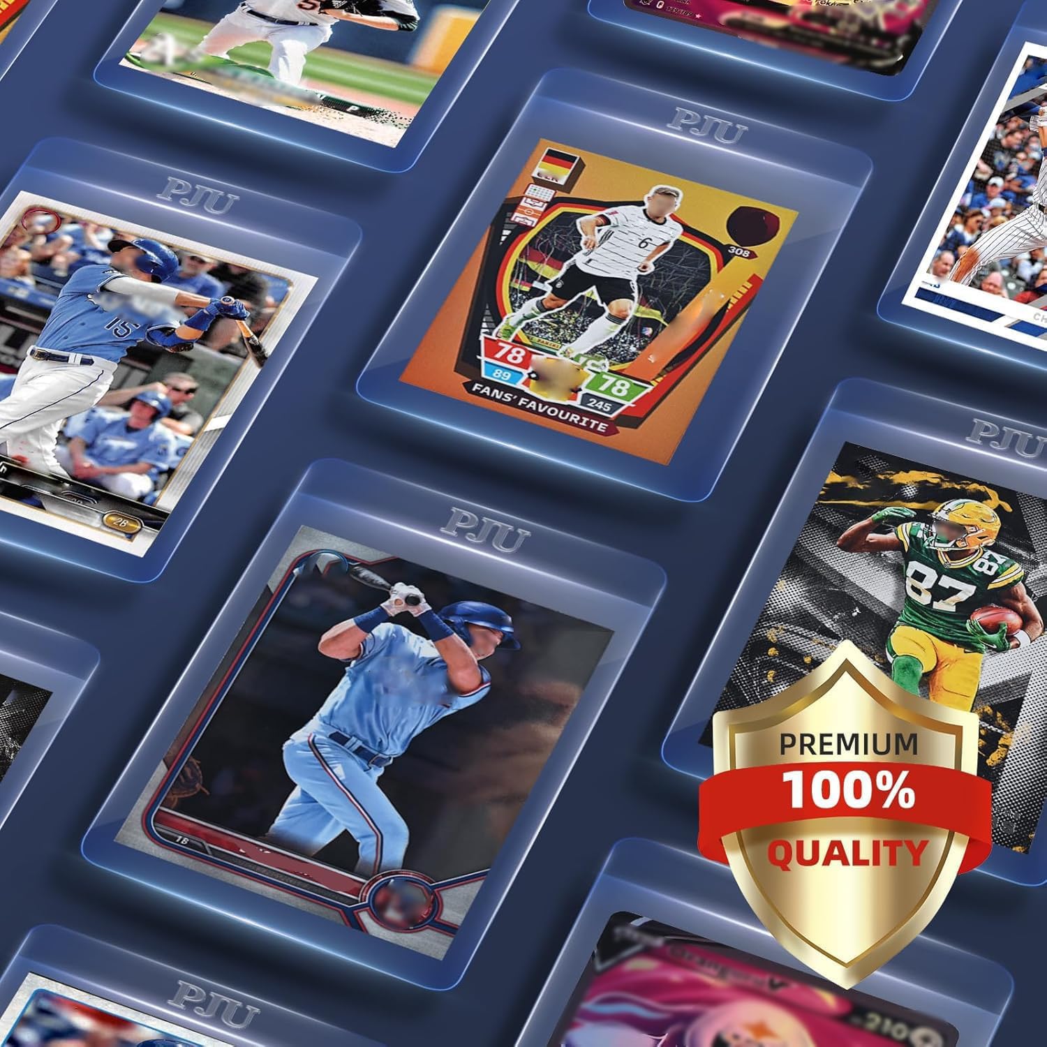 PJU premium card protectors offer clear visibility and durable protection