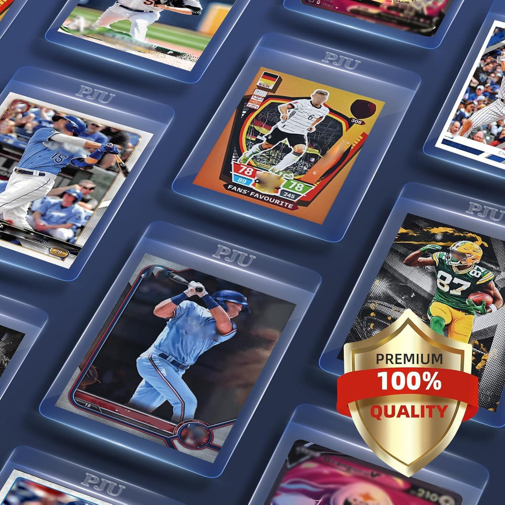 PJU premium card protectors offer clear visibility and durable protection