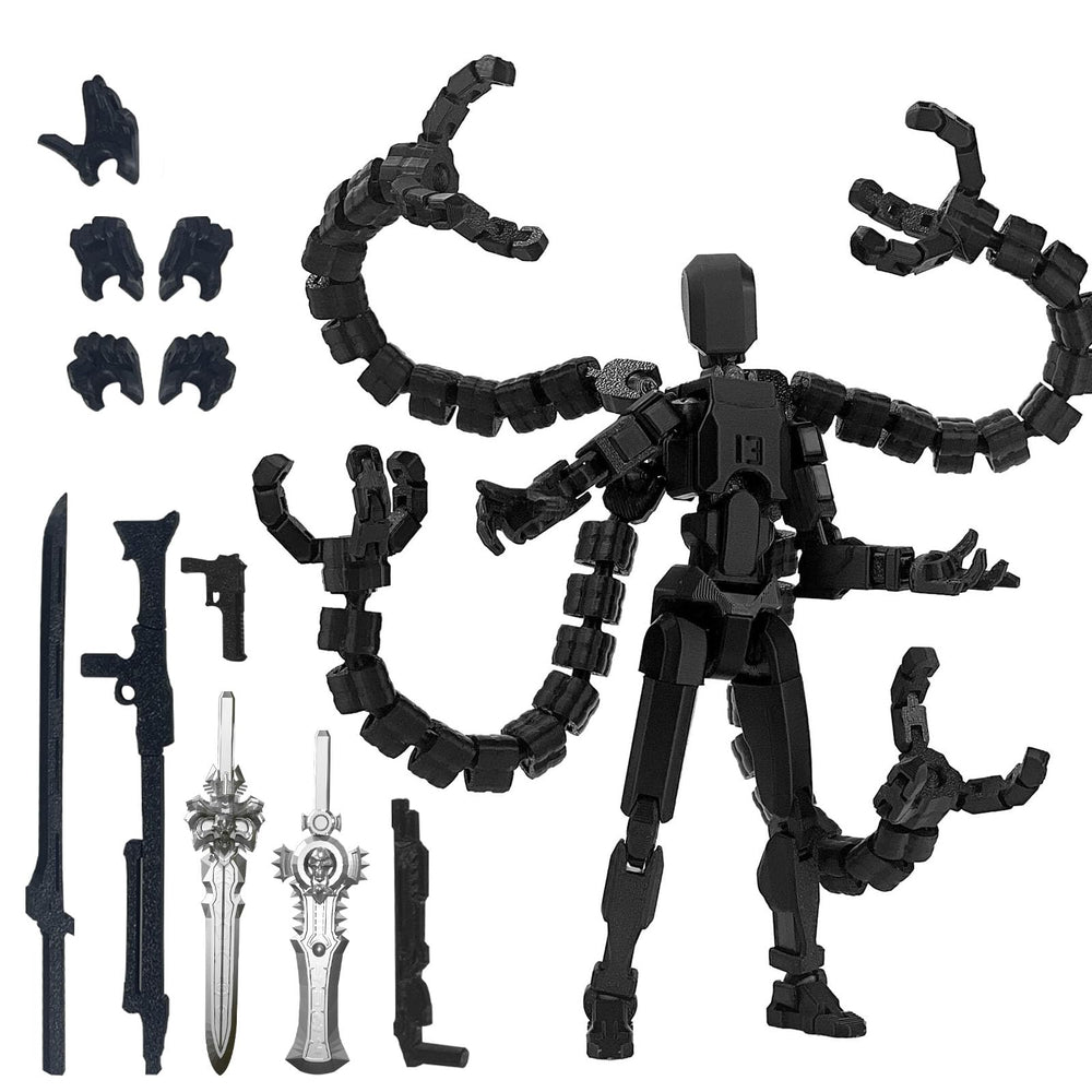 PkghoKids T13 Nova 13 robot assembly black, sturdy 3D-printed construction for display