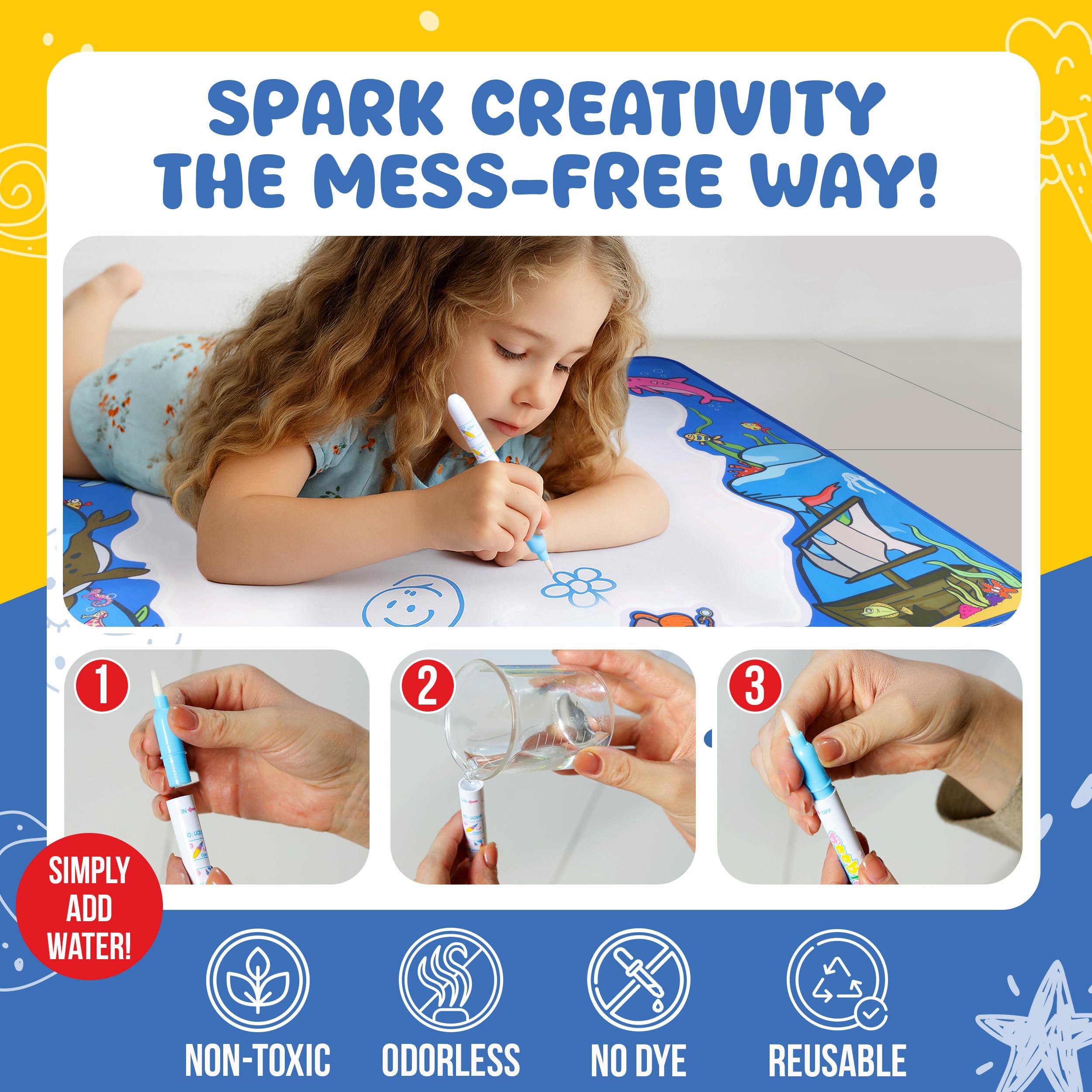 Planet First Water Doodle Mat Foam Shapes and Stencils – versatile accessories for themed scenes.