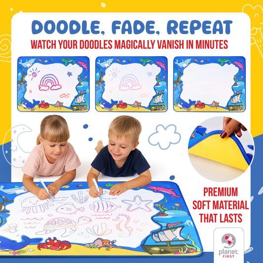 Planet First Water Doodle Mat Roller and Pens – smooth tools for quick doodles.