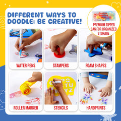 Planet First Water Doodle Mat Stamp Markers – fun shapes boost creative play.