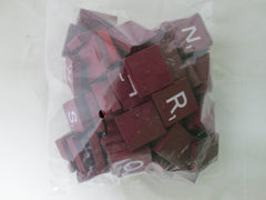 Planet Xpress maroon tiles with white letters, ideal for crafts and messages.