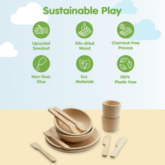 PlanToys cups are great for tea parties, promoting conversation and polite play