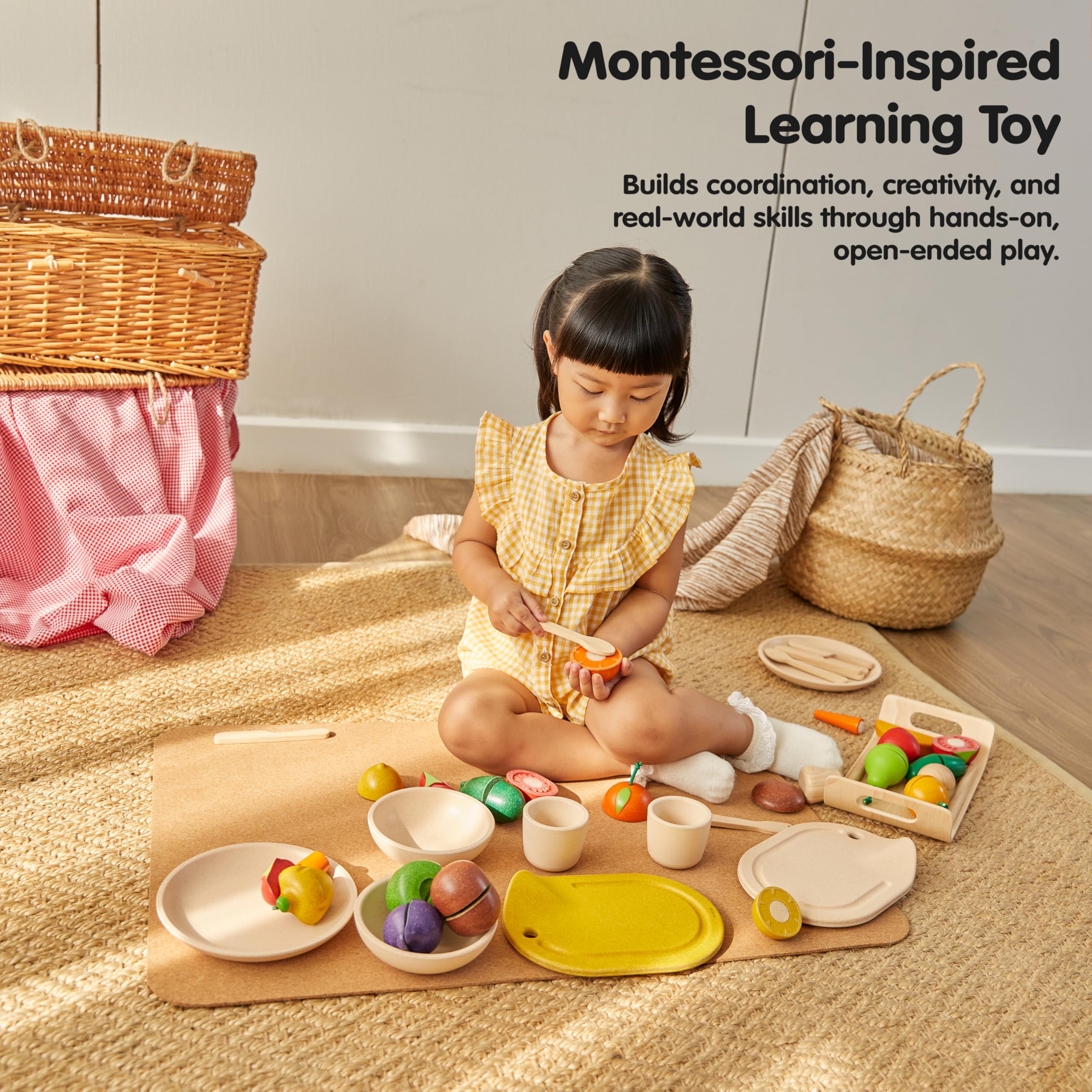 PlanToys kitchen-scene image highlights open-ended play and social interaction