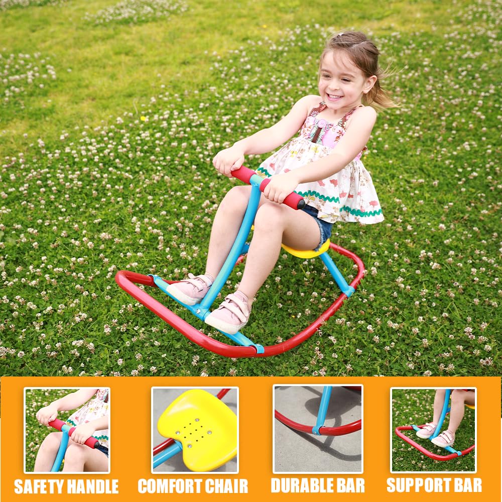 PlatPorts Kids Rocking Seesaw assembly instructions image hints at easy setup.