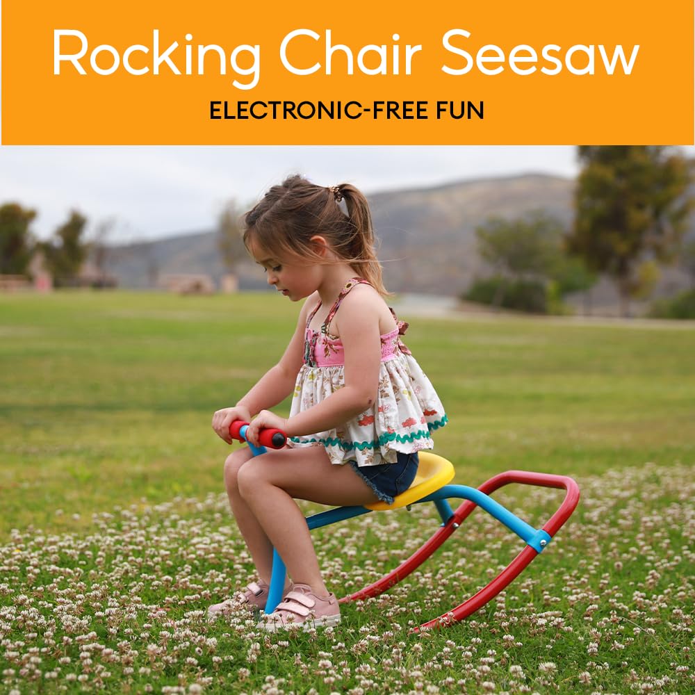PlatPorts Kids Rocking Seesaw rear view shows safety features and seat spacing.