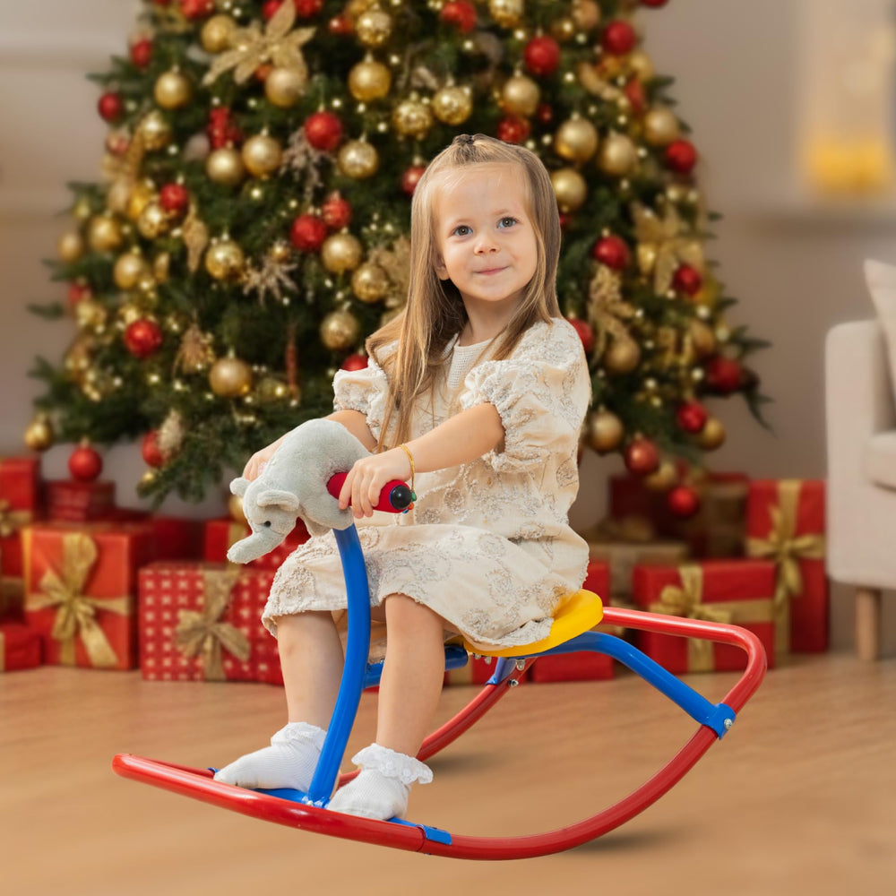 PlatPorts Kids Rocking Seesaw seat closeup shows molded plastic seat for comfortable seating.