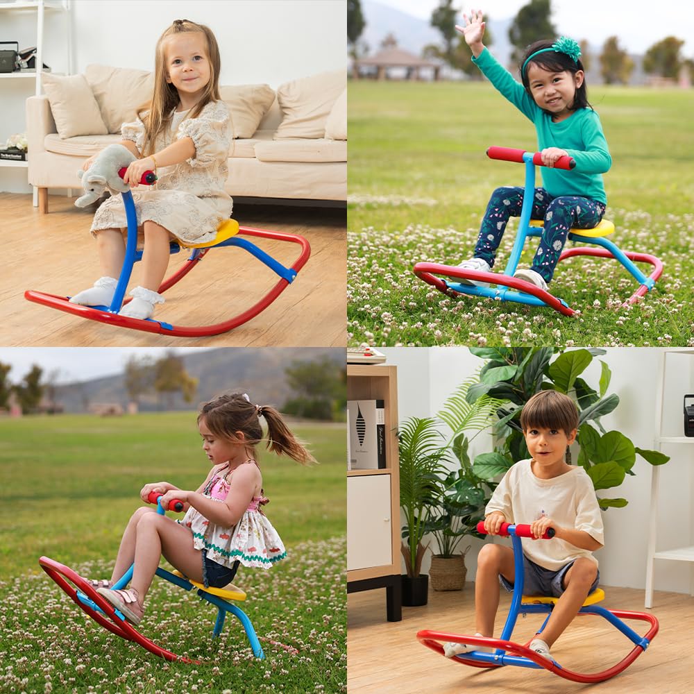 PlatPorts Kids Rocking Seesaw weather-resistant finish withstands outdoor use across seasons.