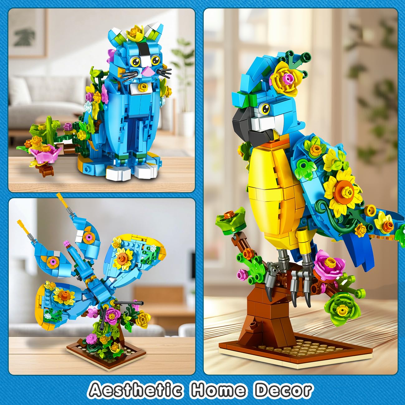 PLAXSOON 3 in 1 floral animal collection on display friendly base