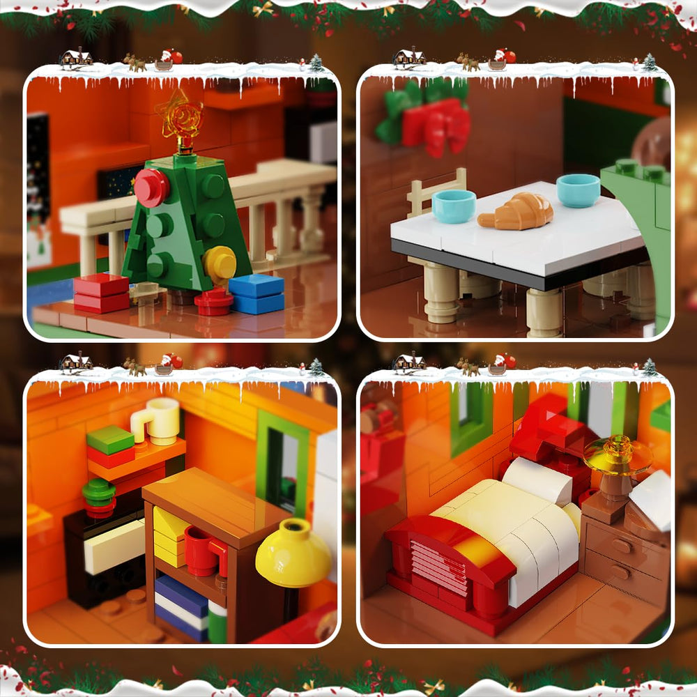 PLAXSOON Christmas House interior dining area, perfect for family gatherings.