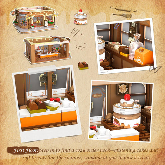 PLAXSOON café counter with cakes and sweets on display.