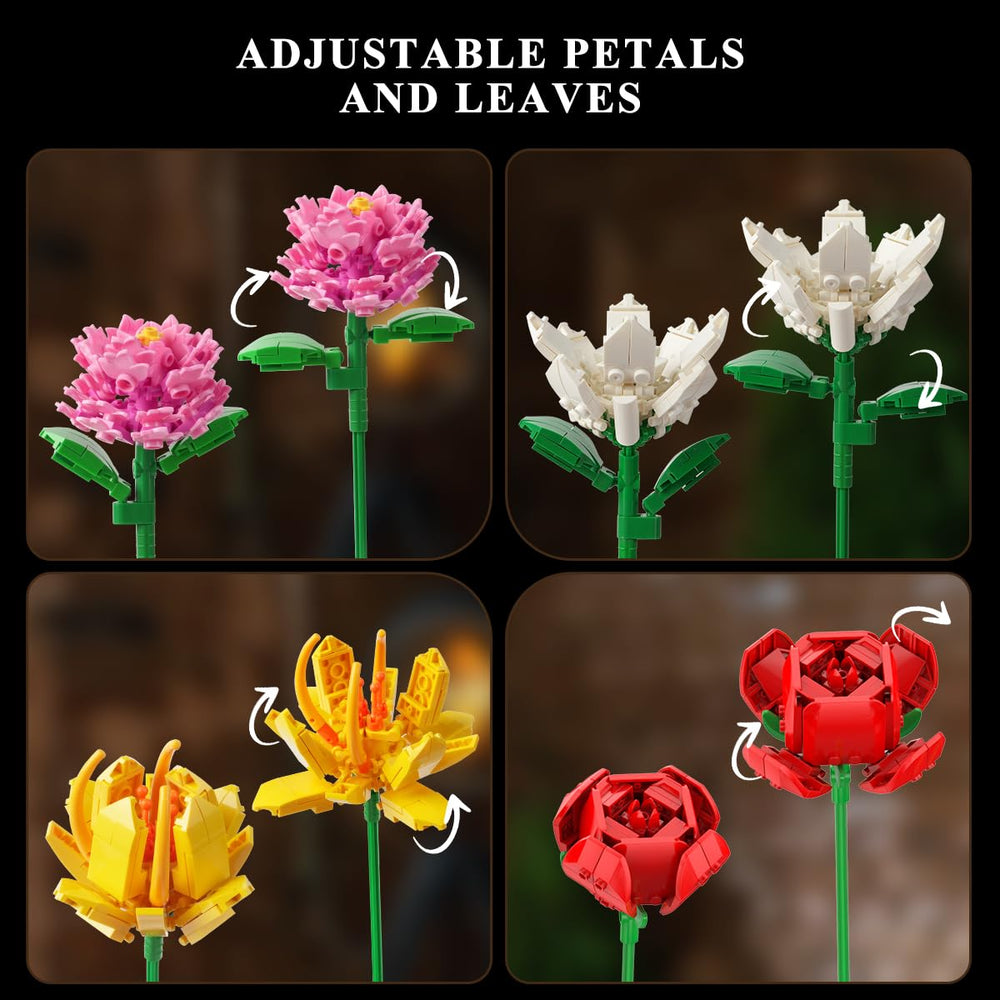 PLAXSOON bouquet-building-set with lilies and carnations for a lasting office centerpiece