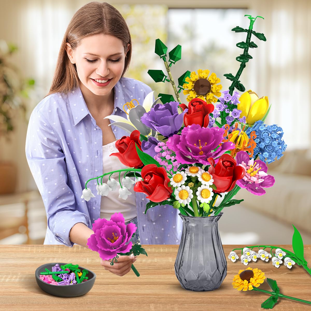 PLAXSOON smiling flower piece adds playful charm to displays
