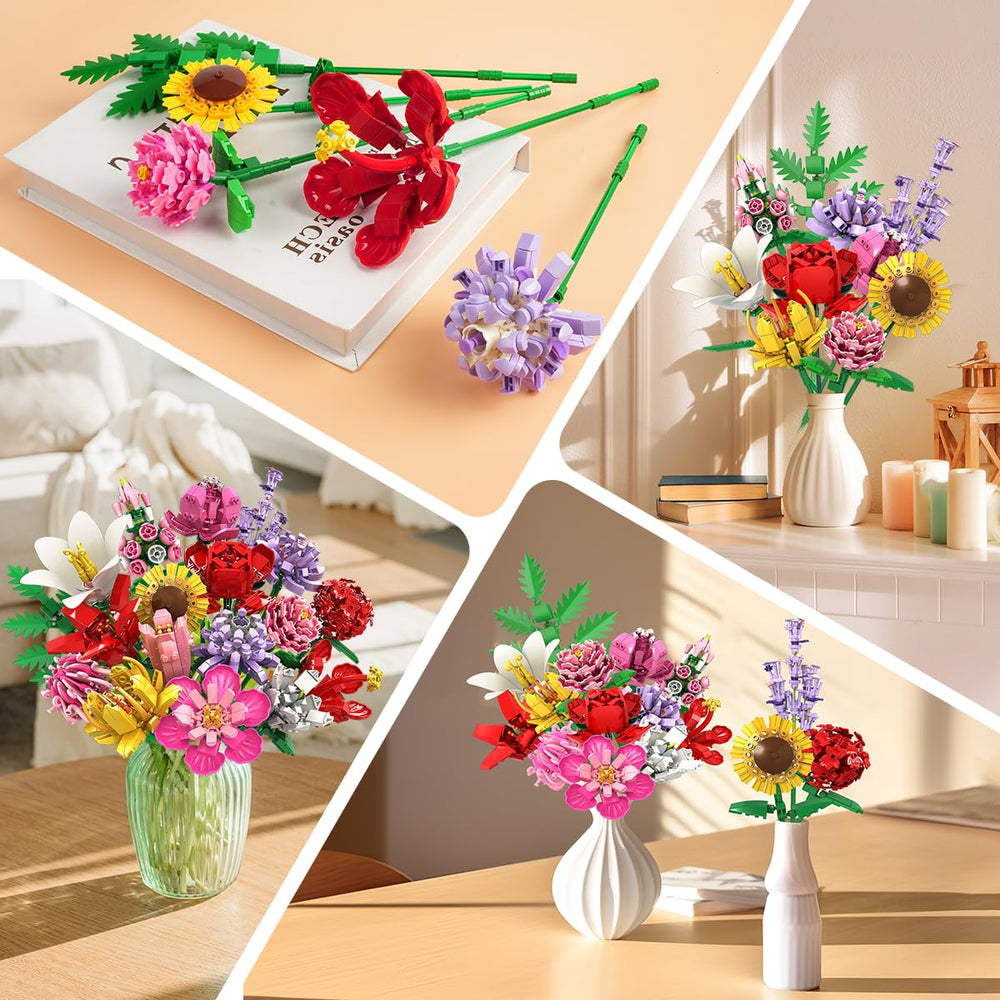 PLAXSOON bouquet-building-set with white clover and kapok for delicate decorative touches