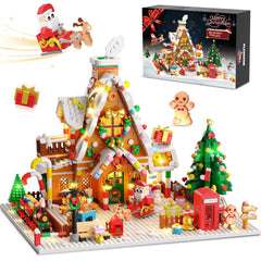 PLAXSOON gingerbread house courtyard with lights enhances cozy holiday decor.