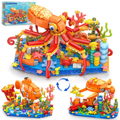 PLAXSOON octopus build with poseable tentacles for imaginative underwater play