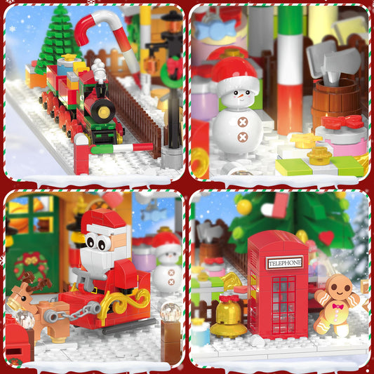 PLAXSOON Santa sleigh and house create a magical festive scene.