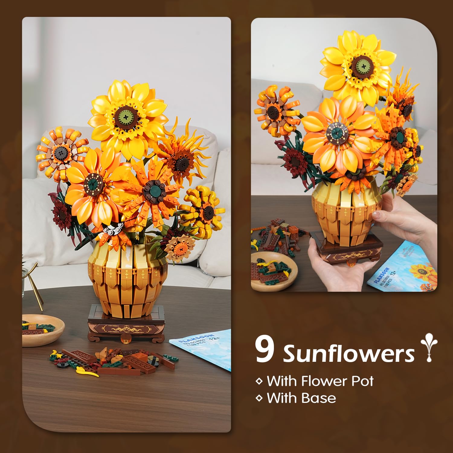 PLAXSOON Warm LED lights add cozy decorative glow to the bouquet