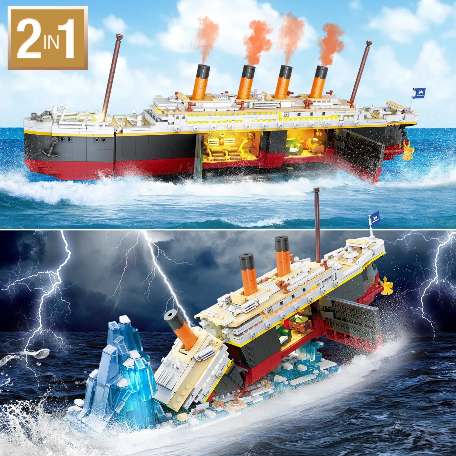 PLAXSOON display stand helps showcase the completed Titanic collection.