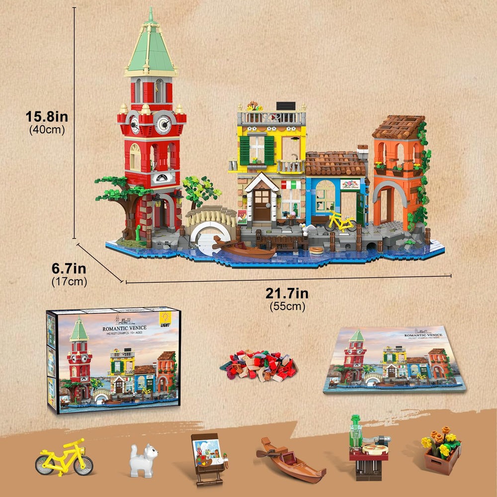 PLAXSOON Venice brick-by-brick build process invites hands-on creativity and focus.