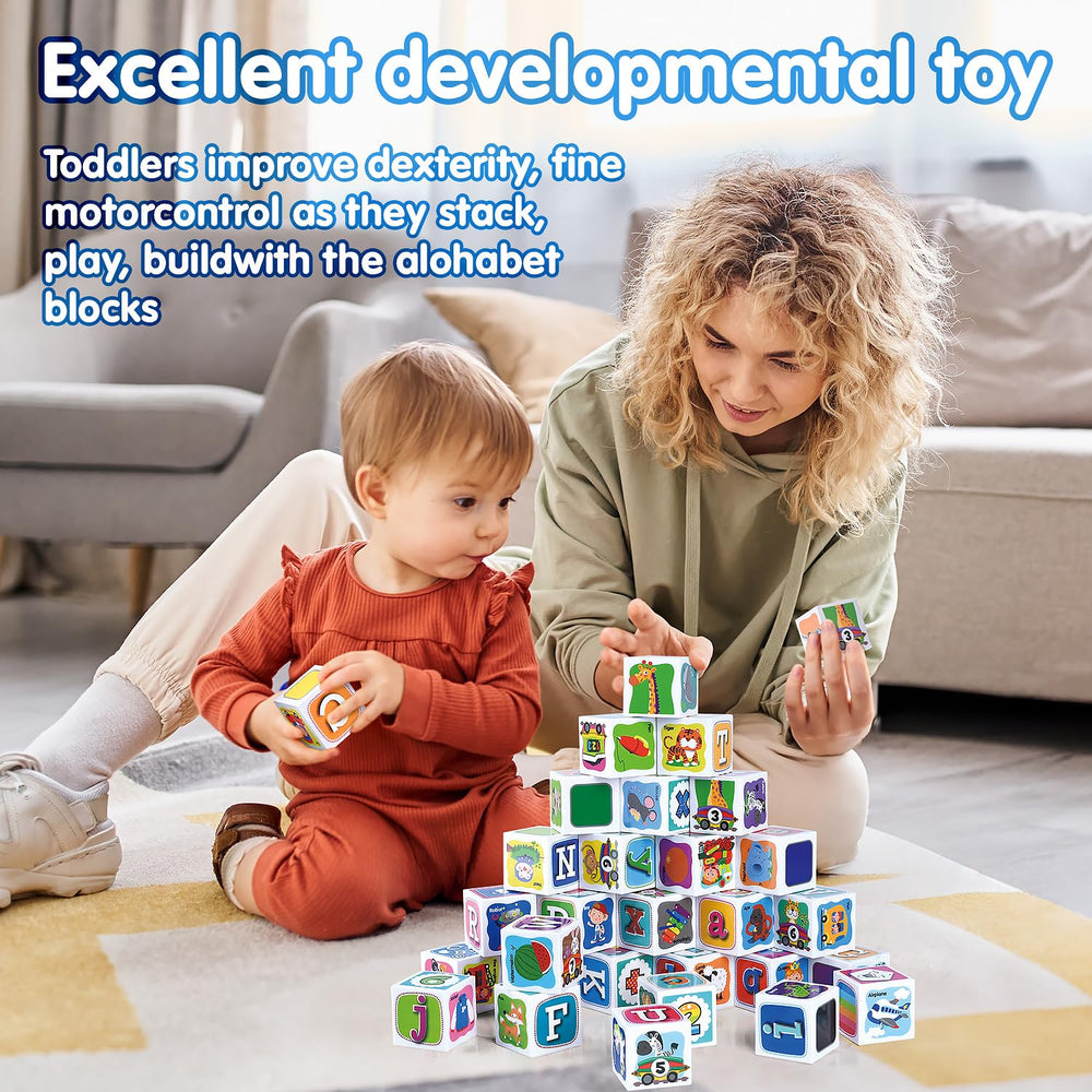 PLAY ABC blocks rounded edges ensure safe toddler play