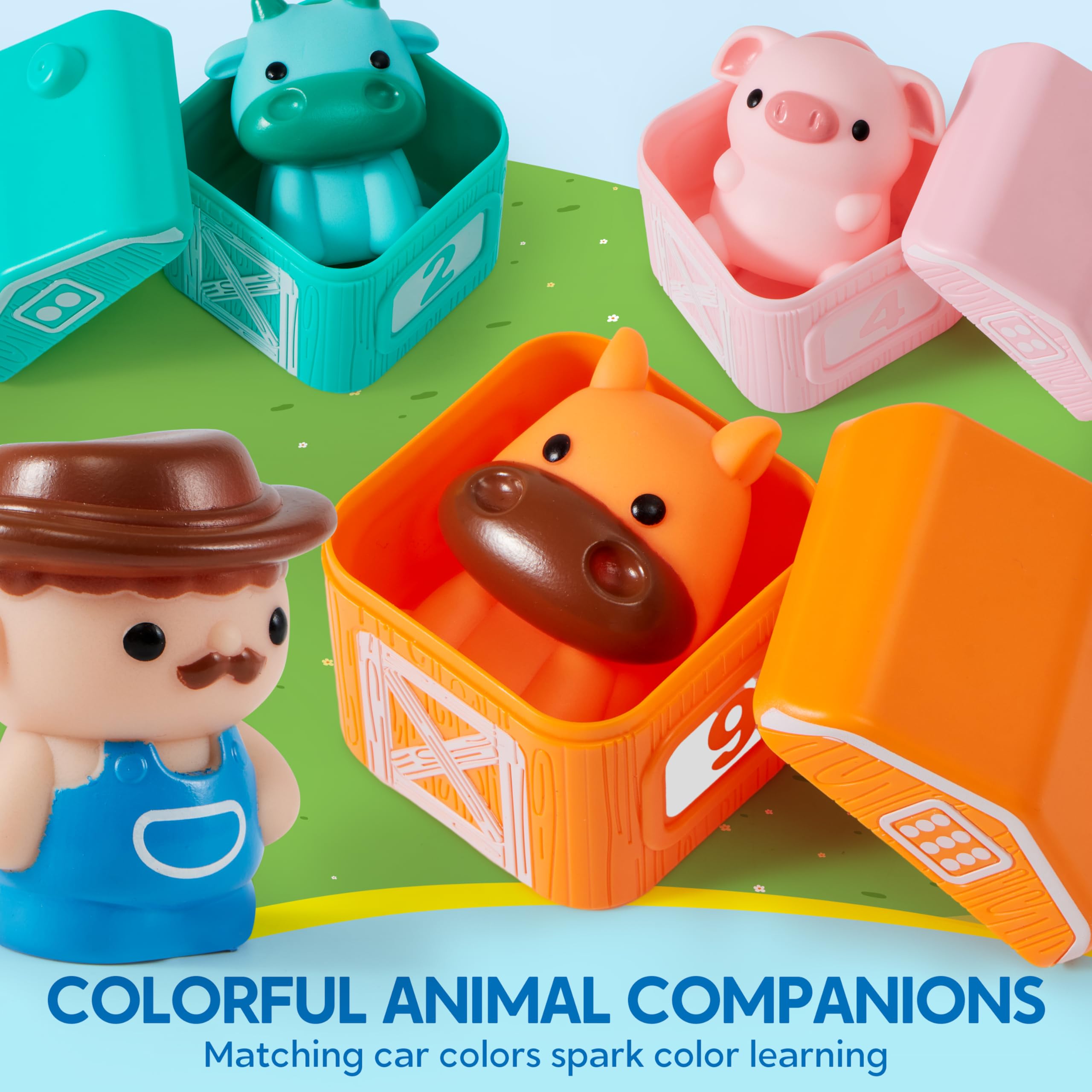 Play-Act Farmer figure inside locomotive sparks imaginative role-play adventures.